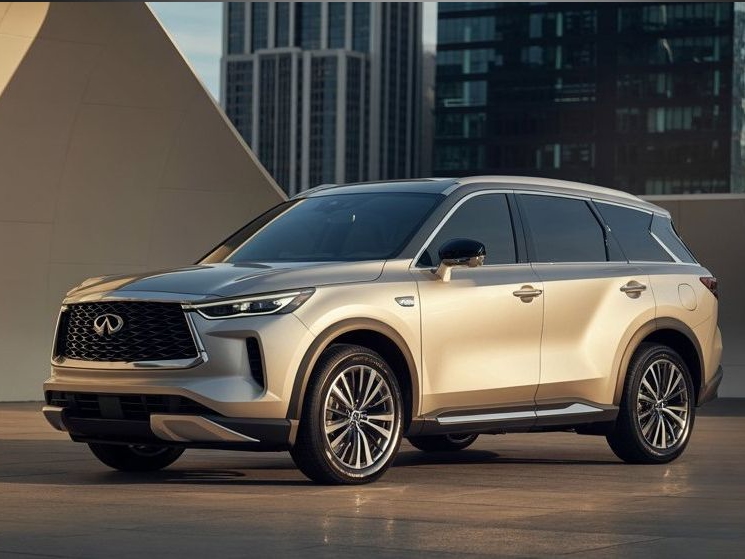 Infiniti Certified Collision Repair gold suv parked